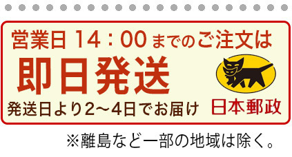 午後２時まで即日発送
