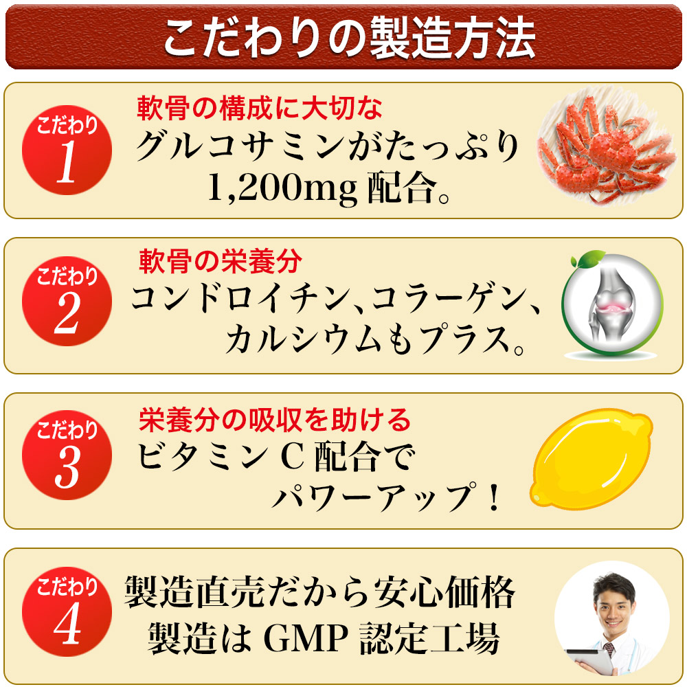 グルコサミンプラス コラーゲン コンドロイチン カルシウム配合