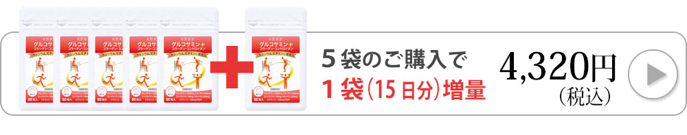 グルコサミン80粒入り5袋に飛ぶバナー