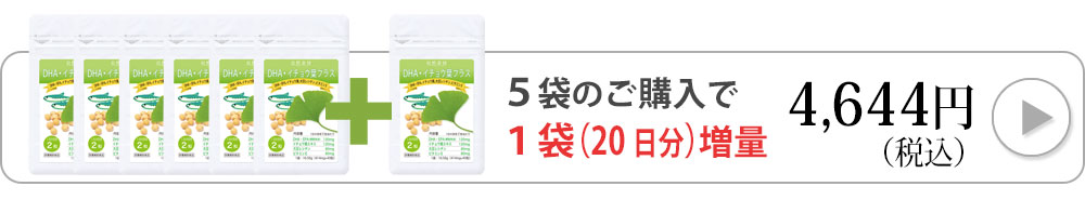 DHA・イチョウ葉プラス40粒入り6袋に飛ぶバナー