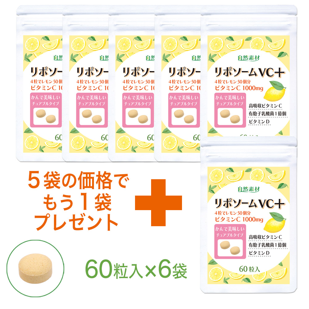 リポソーム ビタミンC6袋セット（60粒入×6袋） 高吸収 持続型ビタミン