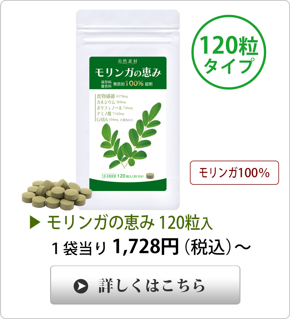 <span>栄養価の高い天然モリンガ</span>自然力　モリンガの恵み　120粒入　1袋　食物繊維 GABA カルシウム ポリフェノール アミノ酸